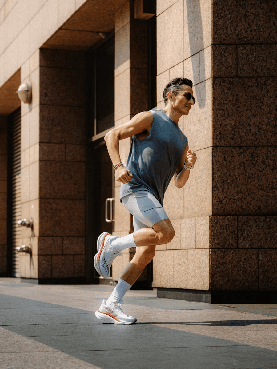 Runner in training gear