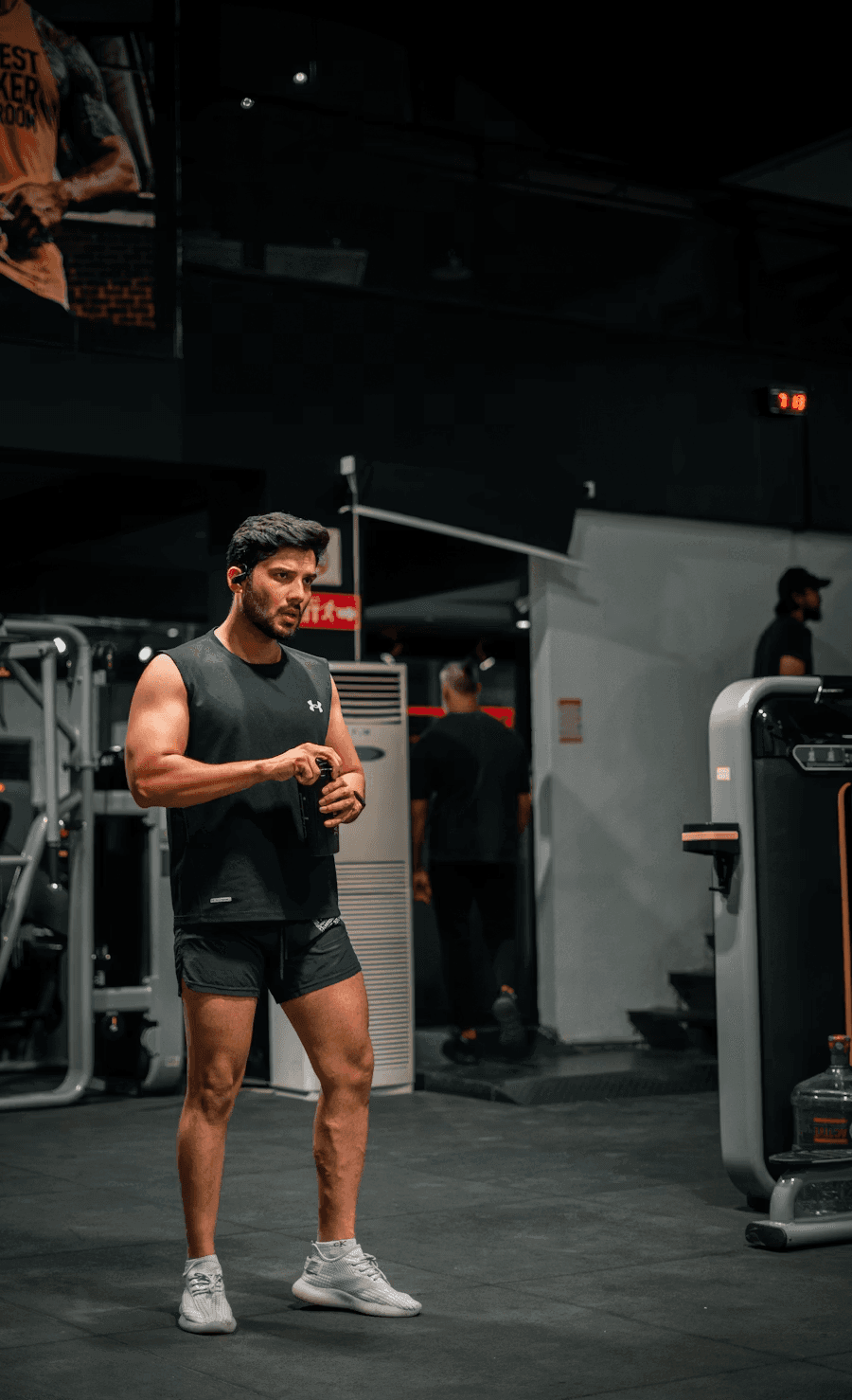 Athlete standing in a gym